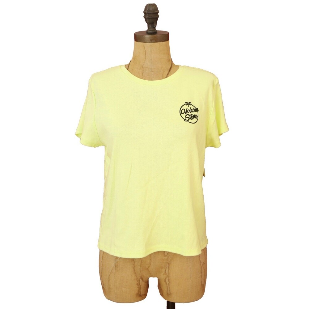 Volcom Have A Clue Tee XXL Short Sleeve Stone Logo T-Shirt Neon Lime Ice NWT B81